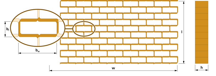 The configuration of an overexpanded honeycomb
